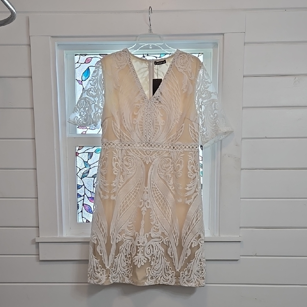 Cream Embroidered Dress